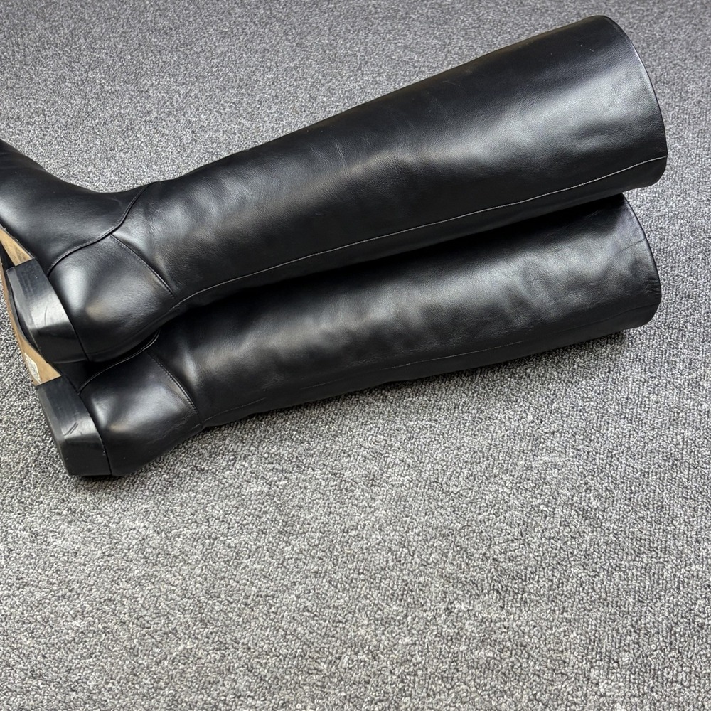 Banana Republic Italian Leather Tall Knee High Boots Black Women's Size 7 - Picture 4 of 13